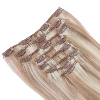 #12/613 Gesträhnt - Clip-In Hair Extensions / 8 Tressen / Haarverlängerung XXL Komplettset