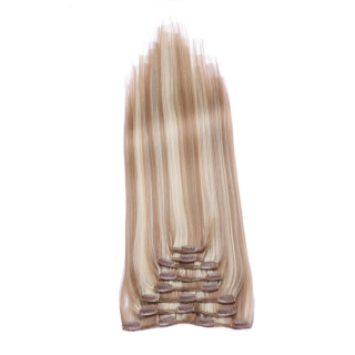 #12/613 Gestrhnt - Clip-In Hair Extensions / 8 Tressen / Haarverlngerung XXL Komplettset 50 cm - Glatt