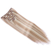 #12/613 Gesträhnt - Clip-In Hair Extensions / 8 Tressen / Haarverlängerung XXL Komplettset 60 cm - Gewellt