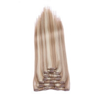 #12/613 Gesträhnt - Clip-In Hair Extensions / 8 Tressen / Haarverlängerung XXL Komplettset 60 cm - Gewellt