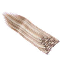 #12/613 Gesträhnt - Clip-In Hair Extensions / 8 Tressen / Haarverlängerung XXL Komplettset 60 cm - Gewellt