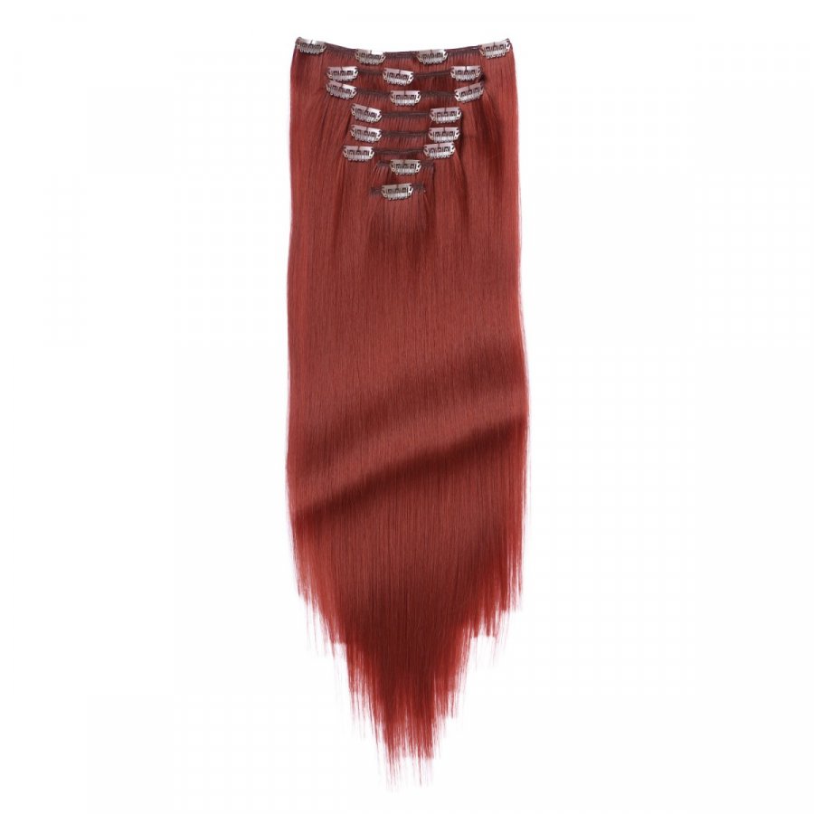 Clip-In Extensions #14 Rot aus Thermofiber-Synthetikhaar