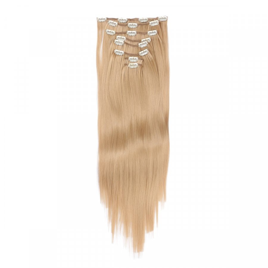 Clip-In Extensions #20 Aschblond aus Thermofiber-Synthetikhaar