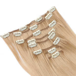 #20 - Clip-In Hair Extensions / 8 Tressen / Haarverlängerung XXL Komplettset 60 cm - Glatt