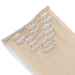 #24 - Clip-In Hair Extensions / 8 Tressen / Haarverlängerung XXL Komplettset 60 cm - Glatt