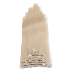 #24 - Clip-In Hair Extensions / 8 Tressen / Haarverlängerung XXL Komplettset 60 cm - Glatt