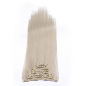 #60 - Clip-In Hair Extensions / 8 Tressen / Haarverlängerung XXL Komplettset 60 cm - Glatt