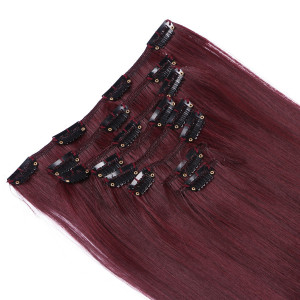 #99J - Clip-In Hair Extensions / 8 Tressen / Haarverlängerung XXL Komplettset 60 cm - Gewellt