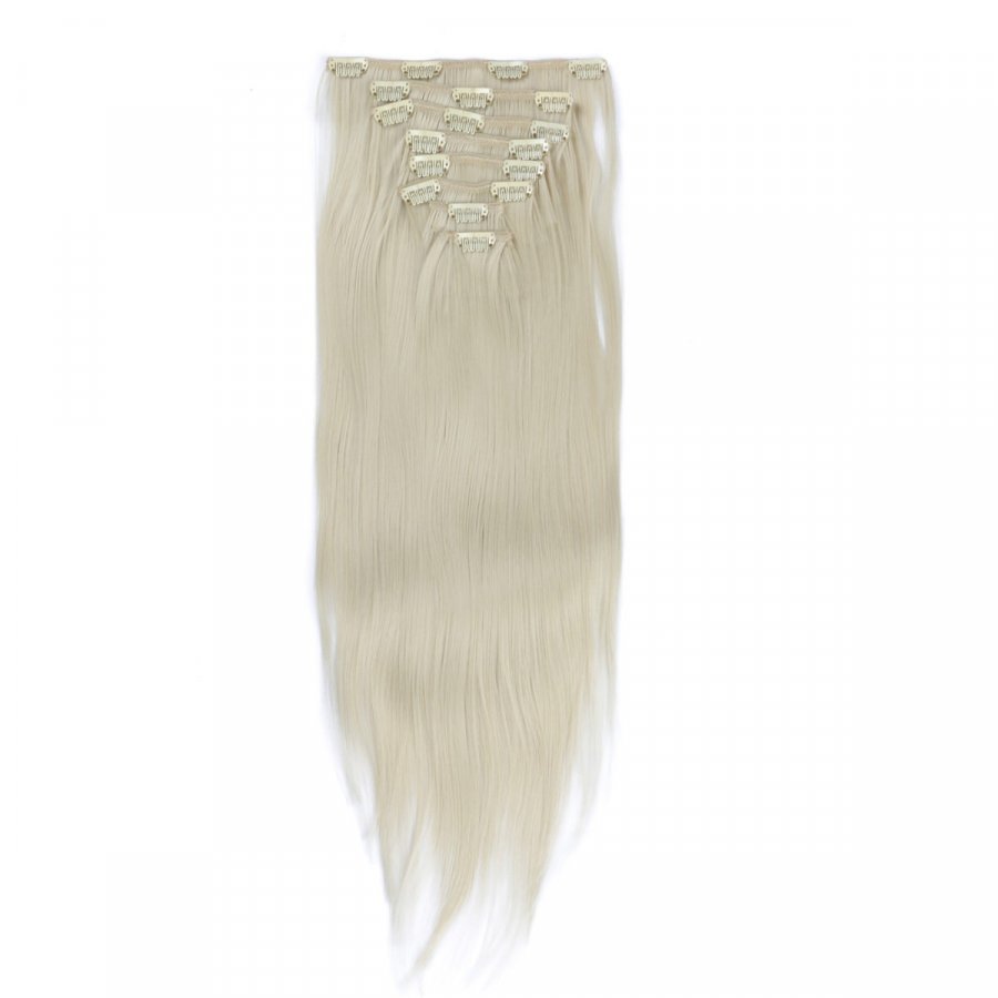 Clip-In Extensions #613 Helllichtblond aus Thermofiber-Synthetikhaar