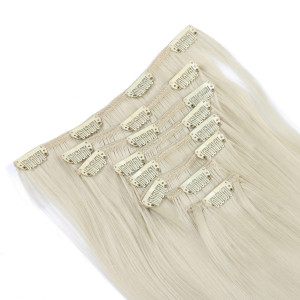 #613 - Clip-In Hair Extensions / 8 Tressen / Haarverlängerung XXL Komplettset 60 cm - Glatt