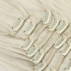 #613 - Clip-In Hair Extensions / 8 Tressen / Haarverlängerung XXL Komplettset 60 cm - Glatt