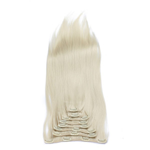 #613 - Clip-In Hair Extensions / 8 Tressen / Haarverlängerung XXL Komplettset 60 cm - Glatt