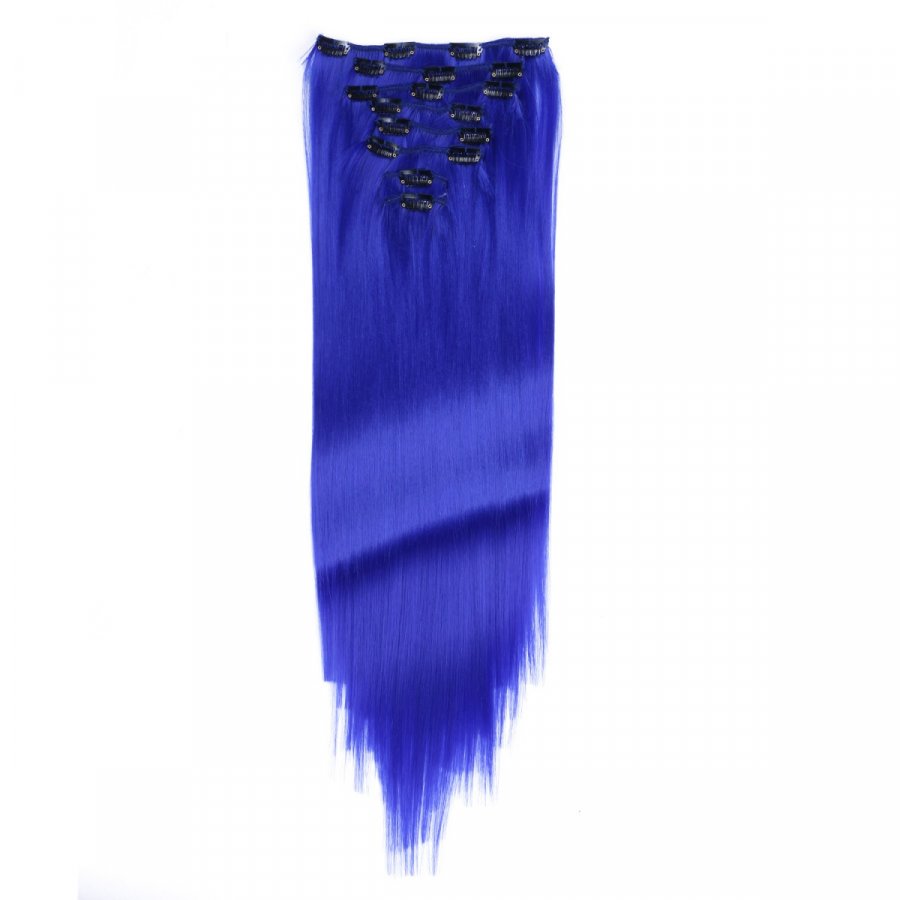 Clip-In Extensions Darkblue aus Thermofiber-Synthetikhaar
