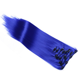 #Darkblue - Clip-In Hair Extensions / 8 Tressen / Haarverlängerung XXL Komplettset