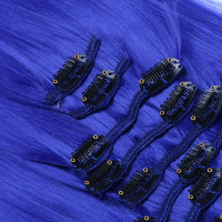 #Darkblue - Clip-In Hair Extensions / 8 Tressen / Haarverlängerung XXL Komplettset