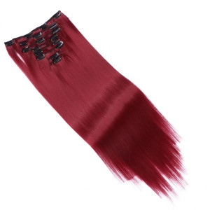 #Darkburg - Clip-In Hair Extensions / 8 Tressen / Haarverlängerung XXL Komplettset 50 cm - Glatt