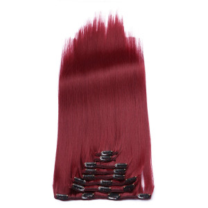 #Darkburg - Clip-In Hair Extensions / 8 Tressen / Haarverlängerung XXL Komplettset 50 cm - Glatt
