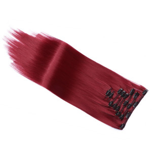 #Darkburg - Clip-In Hair Extensions / 8 Tressen / Haarverlängerung XXL Komplettset 50 cm - Glatt