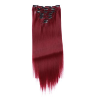 #Darkburg - Clip-In Hair Extensions / 8 Tressen / Haarverlängerung XXL Komplettset 50 cm - Glatt