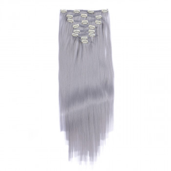 #Grey/Grau - Clip-In Hair Extensions / 8 Tressen / Haarverlängerung XXL Komplettset