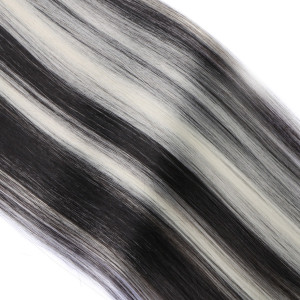 #H4/613 Gesträhnt - Clip-In Hair Extensions / 8 Tressen / Haarverlängerung XXL Komplettset 60 cm - Glatt