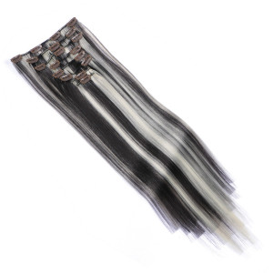 #H4/613 Gesträhnt - Clip-In Hair Extensions / 8 Tressen / Haarverlängerung XXL Komplettset 60 cm - Glatt