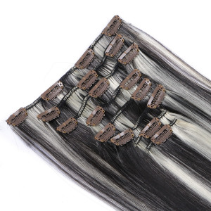 #H4/613 Gesträhnt - Clip-In Hair Extensions / 8 Tressen / Haarverlängerung XXL Komplettset 60 cm - Glatt