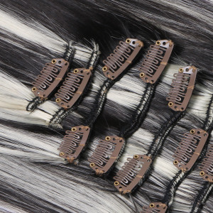 #H4/613 Gesträhnt - Clip-In Hair Extensions / 8 Tressen / Haarverlängerung XXL Komplettset 60 cm - Glatt