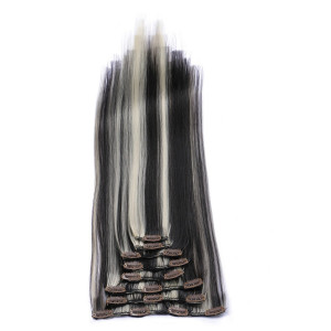 #H4/613 Gesträhnt - Clip-In Hair Extensions / 8 Tressen / Haarverlängerung XXL Komplettset 60 cm - Glatt