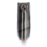 #H4/613 Gesträhnt - Clip-In Hair Extensions / 8 Tressen / Haarverlängerung XXL Komplettset 60 cm - Glatt