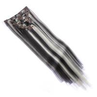 #H4/613 Gesträhnt - Clip-In Hair Extensions / 8 Tressen / Haarverlängerung XXL Komplettset 60 cm - Glatt