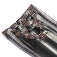 #H4/613 Gesträhnt - Clip-In Hair Extensions / 8 Tressen / Haarverlängerung XXL Komplettset 60 cm - Glatt