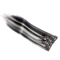 #H4/613 Gesträhnt - Clip-In Hair Extensions / 8 Tressen / Haarverlängerung XXL Komplettset 60 cm - Glatt