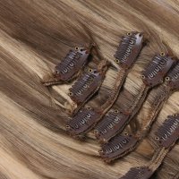 #H10/16 Gesträhnt - Clip-In Hair Extensions / 8 Tressen / Haarverlängerung XXL Komplettset