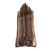 #H10/16 Gesträhnt - Clip-In Hair Extensions / 8 Tressen / Haarverlängerung XXL Komplettset