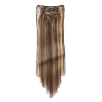 #H10/16 Gesträhnt - Clip-In Hair Extensions / 8 Tressen / Haarverlängerung XXL Komplettset 60 cm - Glatt
