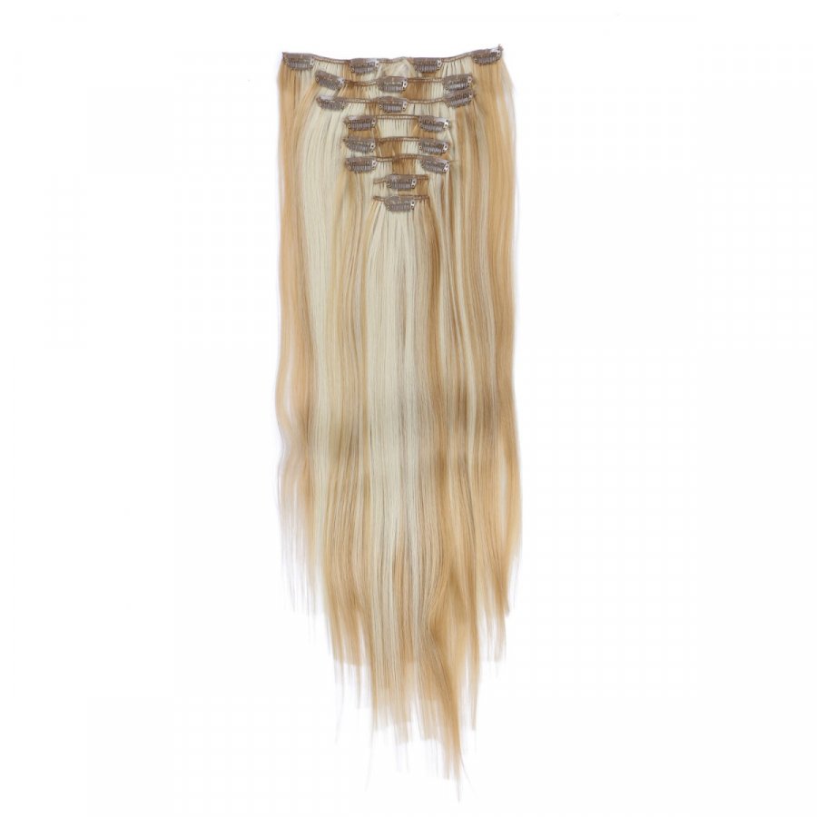 Clip-In Extensions #H27/613 Gesträhnt aus Thermofiber-Synthetikhaar