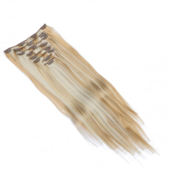 #H27/613 Gesträhnt - Clip-In Hair Extensions / 8 Tressen / Haarverlängerung XXL Komplettset