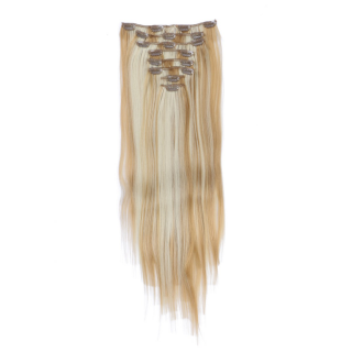 #H27/613 Gestrhnt - Clip-In Hair Extensions / 8 Tressen / Haarverlngerung XXL Komplettset 50 cm - Glatt