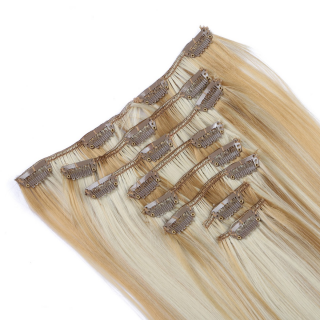 #H27/613 Gestrhnt - Clip-In Hair Extensions / 8 Tressen / Haarverlngerung XXL Komplettset 60 cm - Glatt