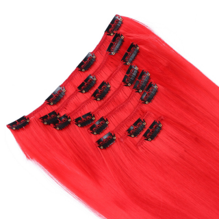 #Red - Clip-In Hair Extensions / 8 Tressen / Haarverlngerung XXL Komplettset 60 cm - Gewellt