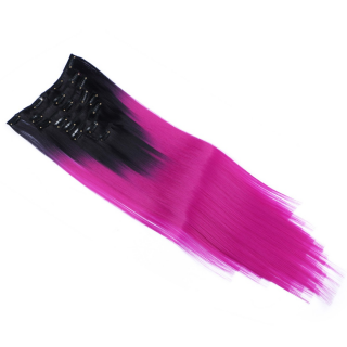 #T1B/Violett Ombre - Clip-In Hair Extensions / 8 Tressen / Haarverlngerung XXL Komplettset