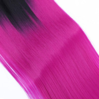 #T1B/Violett Ombre - Clip-In Hair Extensions / 8 Tressen / Haarverlängerung XXL Komplettset 60 cm - Gewellt