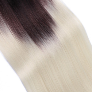 #T4/613 Ombre - Clip-In Hair Extensions / 8 Tressen / Haarverlängerung XXL Komplettset
