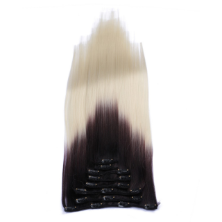 #T4/613 Ombre - Clip-In Hair Extensions / 8 Tressen / Haarverlngerung XXL Komplettset 60 cm - Glatt