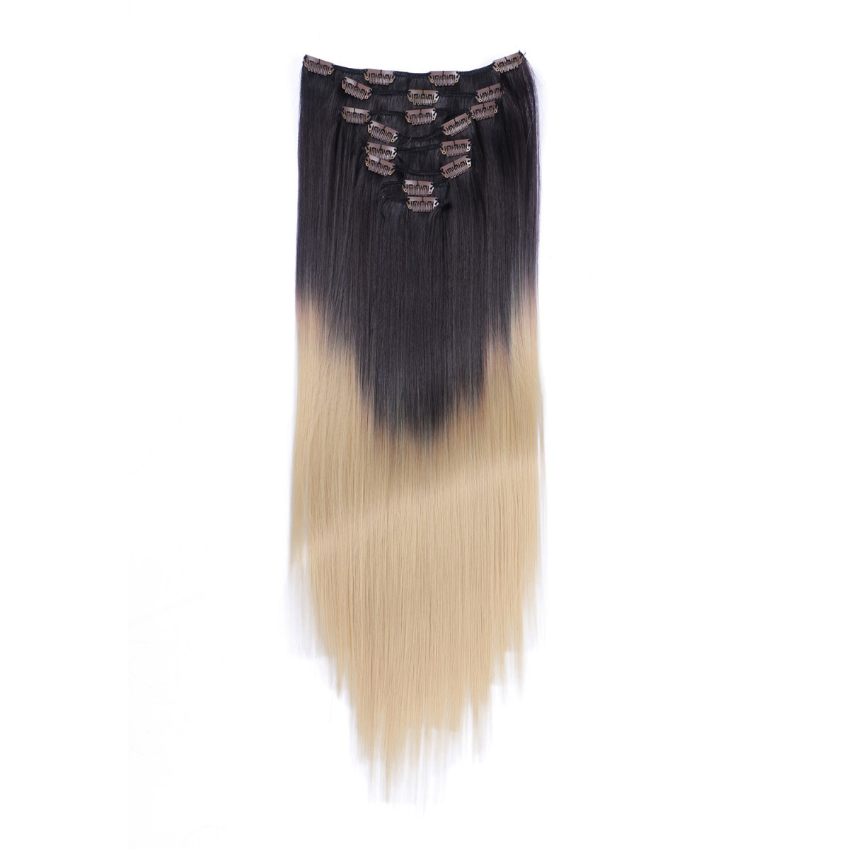 #T4A/24 Ombre - Clip-In Hair Extensions / 8 Tressen /...