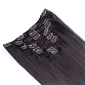 #T4A/24 Ombre - Clip-In Hair Extensions / 8 Tressen / Haarverlängerung XXL Komplettset 50 cm - Glatt
