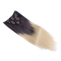 #T4A/24 Ombre - Clip-In Hair Extensions / 8 Tressen / Haarverlängerung XXL Komplettset 50 cm - Glatt