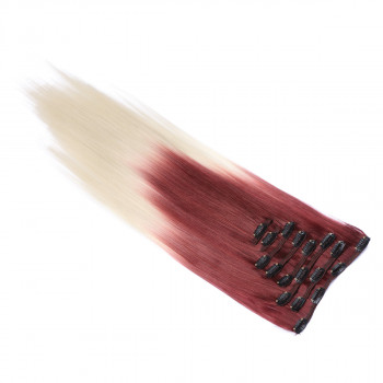 #T30/613 Ombre - Clip-In Hair Extensions / 8 Tressen / Haarverlängerung XXL Komplettset 60 cm - Glatt