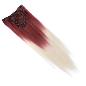 #T30/613 Ombre - Clip-In Hair Extensions / 8 Tressen / Haarverlängerung XXL Komplettset 60 cm - Gewellt